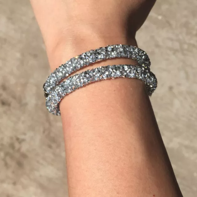 Crystal Encrusted Double wrap Bracelet Made With Swarovski Elements