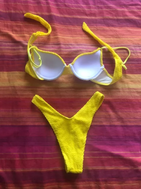 Costume da bagno donna sexy nuovo due pezzi mare push up bikini taglia S 3