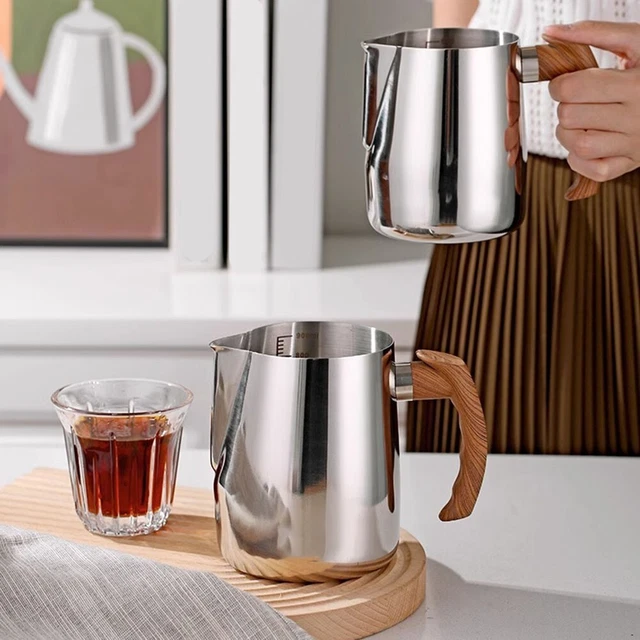 Brocca Schiuma Latte 600ml Acciaio Inox - Per Cappuccino E Latte Art, Colore Rosa - Foto 3