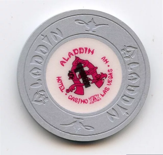 1.00 Chip from the Aladdin Casino Las Vegas Nevada Gray House