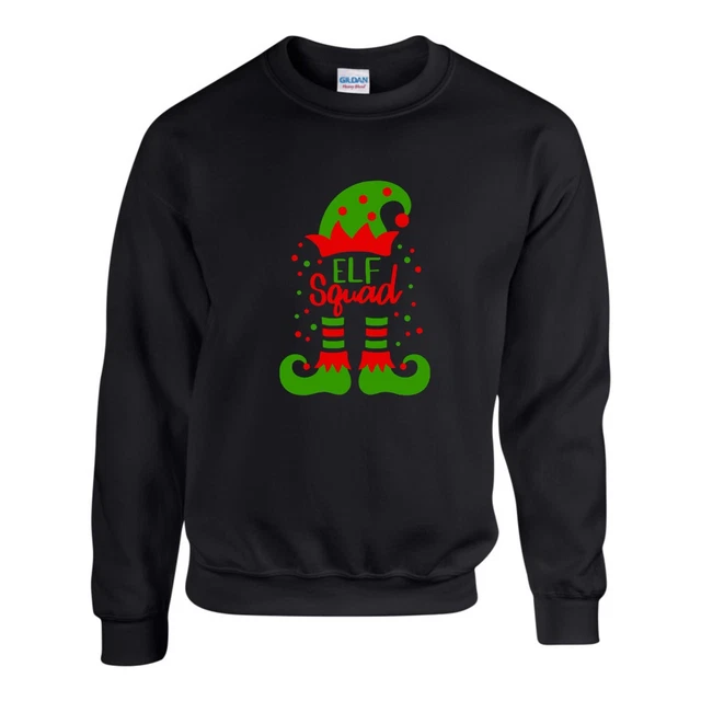 ELF Squad Jumper, Funny Christmas Day Xmas Ugly Sweatshirt Gift Unisex Top