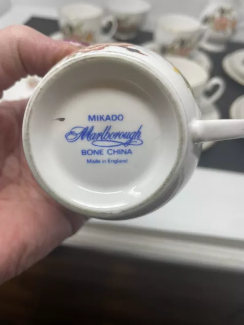 Beautiful Floral Mikado 21 Pcs Marlborough Bone China Tea Set Cups Saucers 3