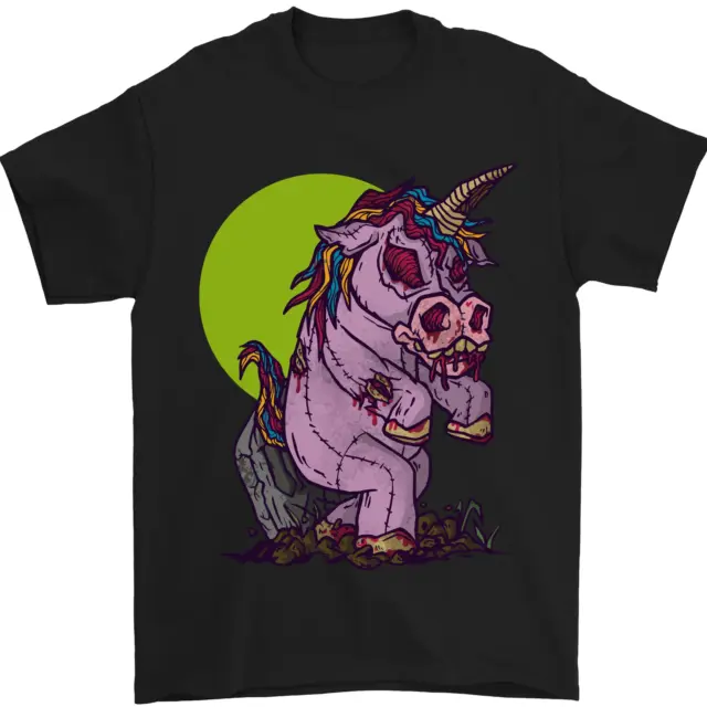 A Zombie Unicorn Divertente Halloween Uomo T-Shirt 100% Cotone
