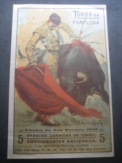 Program Bulls Parties Of San Fermin Pamplona 1942. Manolete, Welcome, Belmon