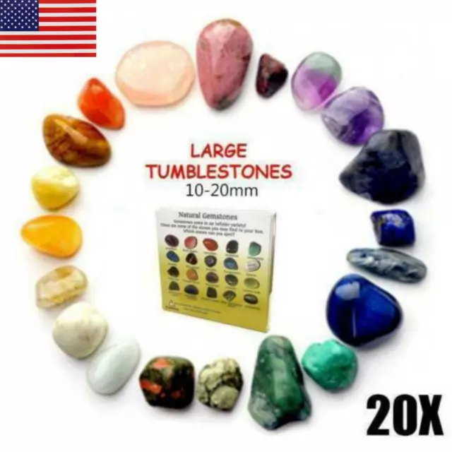 Set of 20 Healing Crystal Natural Gemstone Reiki Chakra Collection Stone Kit New