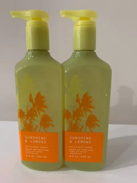 2 Bath and Body Works Sunshine & Lemons Gentle Gel Hand Soap 8 fl oz NEW