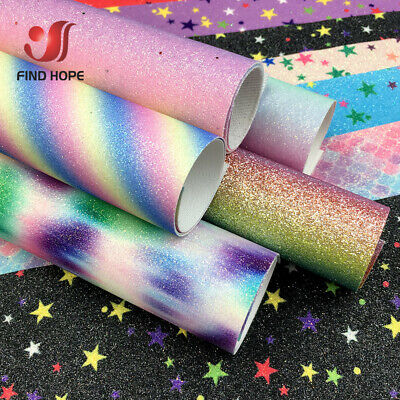 A4 Rainbow STAR BENE Glitter Finta in Similpelle Vinile in tessuto con fiocco orecchino artigianale fai da te