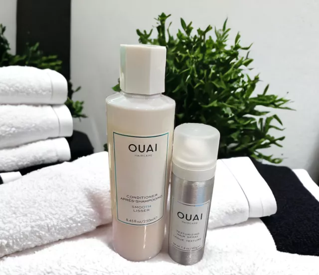 OUAI HAIRCARE Conditioner Smooth 8.45 oz Protects Color + Hair Spray 1.4 oz