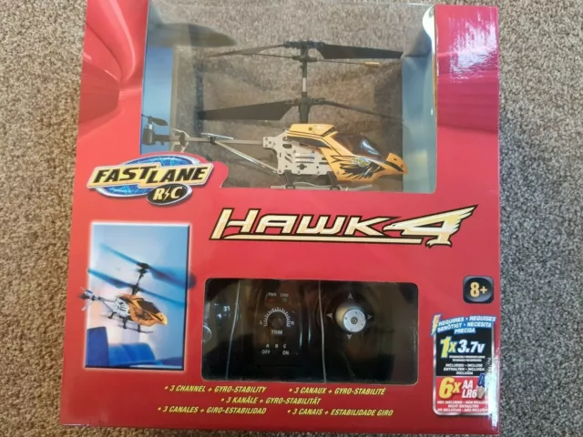 REMOTE CONTROL HELICOPTER Hawk 4 Fast Lane R C age 8 BNIB