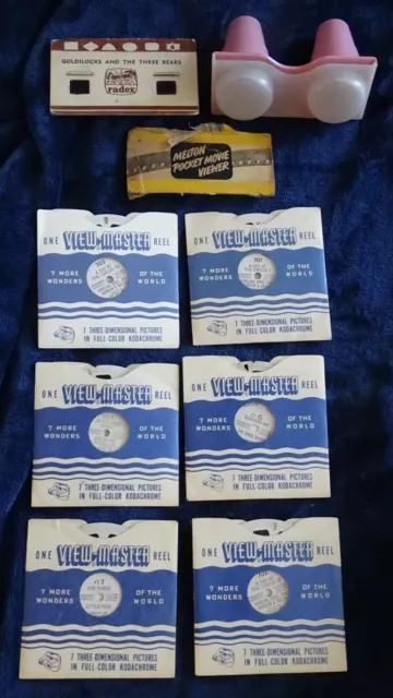 10 View-Master Reels (Ringling Circus, etc)  + Melton Pocket Viewer GOLDILOCKS