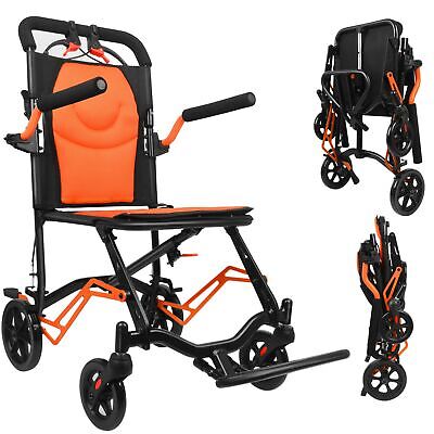 Sedia a rotelle in alluminio,Silla de ruedas plegable,Asiento de 42 cm,naranja