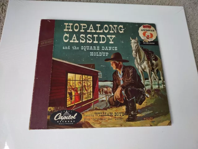 1950 Hopalong Cassidy And The Square Dance Holdup Read Along (2) 78Rpm + Book