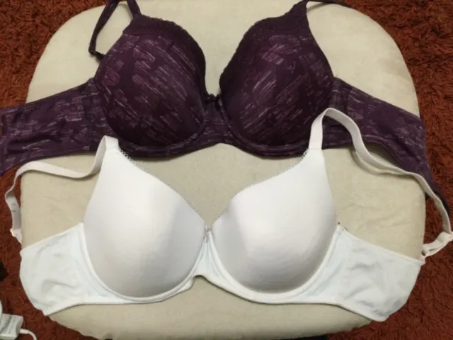 M&S BRAS (2) size 34C pale pink + 1 (mix pack) used £3.99