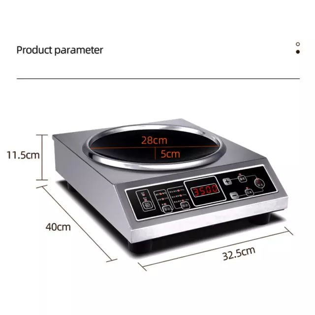 Commercial Induction Cooker Electric Work Burner Stove Cooktop Household 3500W A