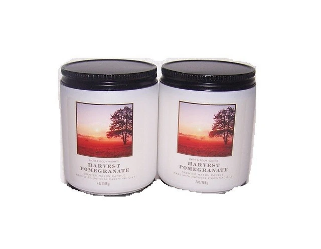 Bath & Body Works Harvest Pomegranate Scented Jar Candle 7 oz x2