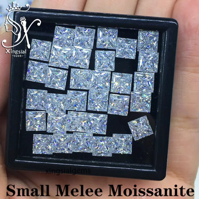 2mm~10mm White Princess Cut Loose Moissanite Stone D Color VVS1 GRA Certificated