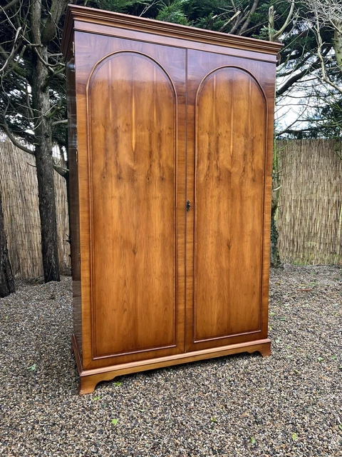 Antique Reproduction Ornate Mahogany 2 Door Double Wardrobe Armoire