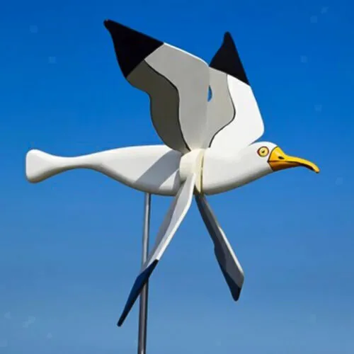 Funny Lovely Durable Whirligig Seagull Windmill Wind Spinner For Garden Kid
