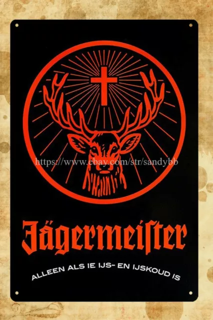 garage ideas Jagermeister Jager deer alcohol bar metal tin sign