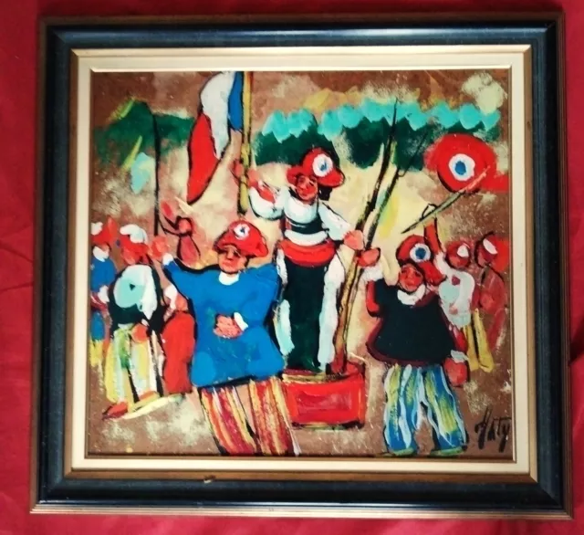 Superbe huile par Henri D'Anty1910-1998 "  Allons enfants de la patrie "