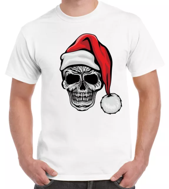 Santa Skull Skeleton Hipster Christmas Men's T-Shirt