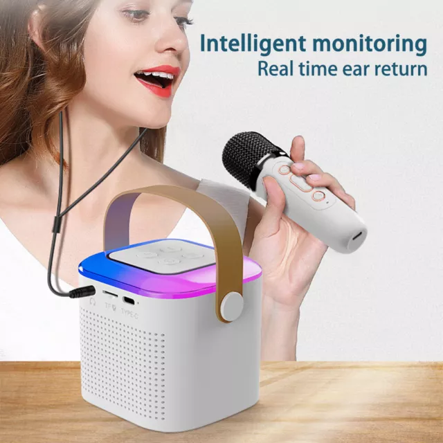 Karaoke Machine Portable Bluetooth Speaker System With Wireless Microphone