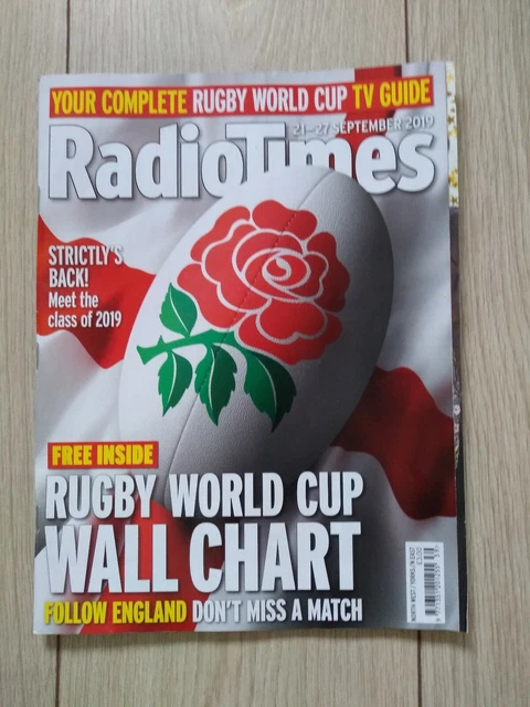 RUGBY WORLD CUP Wall Chart Radio Times 21st to 27th Sept 19 £5.99 ...
