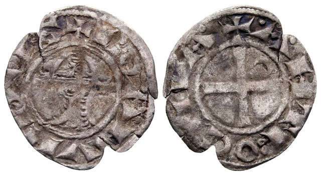 Crusader Silver Denier -  Principality of Antioch 1163-1201 AD - Bohemond III