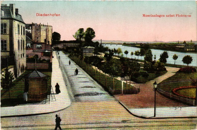 CPA AK DIEDENHOFEN Moselanlagen nebst Flochturm (454740)