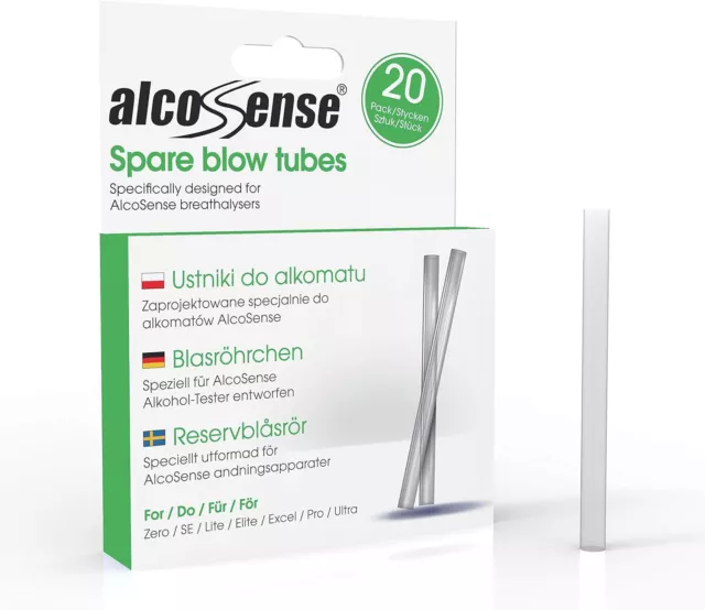 AlcoSense 20 SPARE BLOW TUBES/STRAWS LITE & ALCOSENSE ELITE BREATHALYSER