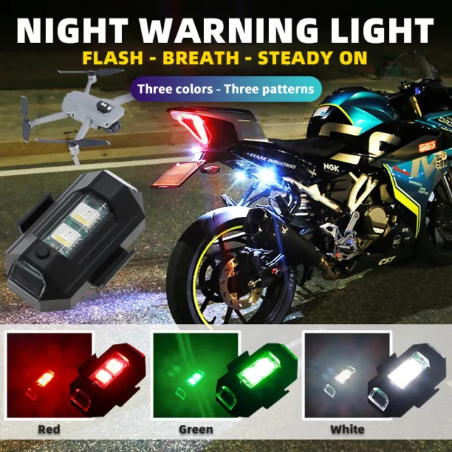 Universal Mini LED Signallampe Motorrad Warnlicht Drone Night Flying Light