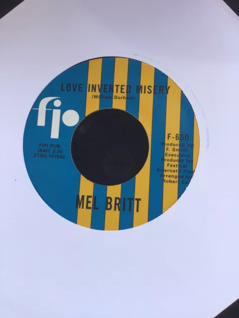 Mel Britt She'll Come Running Back / Love Invented Misery 45 Northern Soul 2