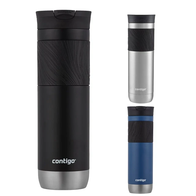Travel Coffee Mug Leak Proof Vacuum Insulated Byron Stainless Steel SnapSeal Lid