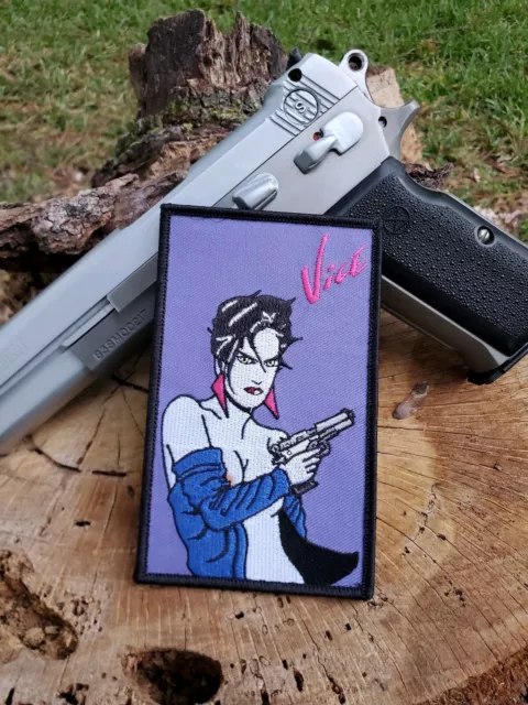 MIAMI VICE Fan Art/Parody - Nagel Inspired Patch w/ Hook and Loop - "VICE GIRL"