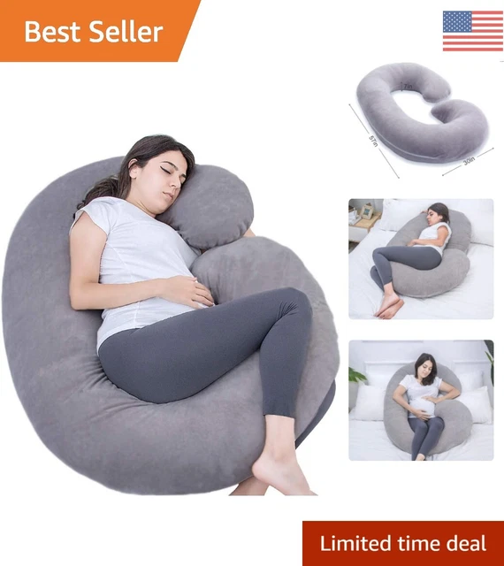 Luxurious Pregnancy Pillow - Velvet Cover, Full Body Support for Improved Sleep