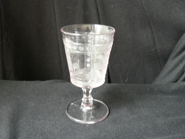 EAPG Egyptian Pattern Goblet circa 1880 by Adams Glass Co., Pittsburg, PA.