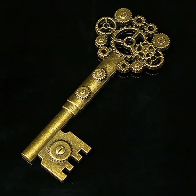 9X Antique Vtg Old Brass Skeleton Keys  Big Large  Lot Cabinet Barrel Lock