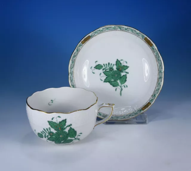 Herend ""Apponyi verde 704 AV"" tazza e piattino prima scelta
