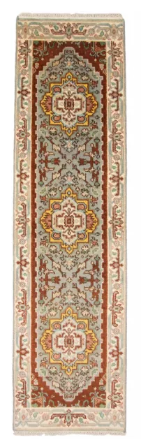 Vintage Hand-Knotted Area Rug 2'5" x 8'7" Traditional Wool Carpet