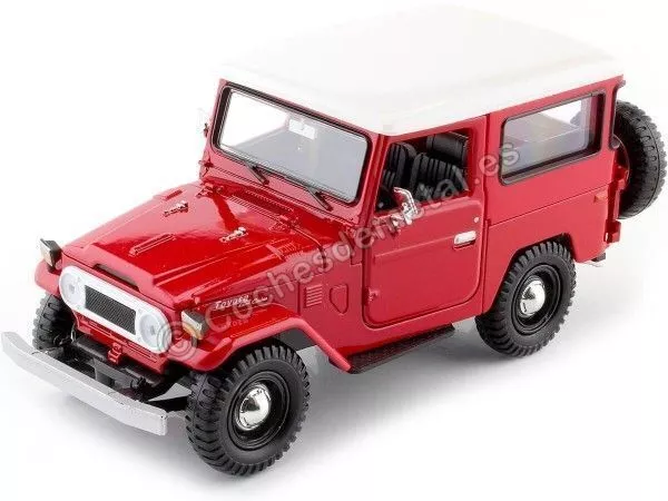 1974 Toyota FJ40 Hard Top Rojo/Blanco 1:24 Motor Max 79323