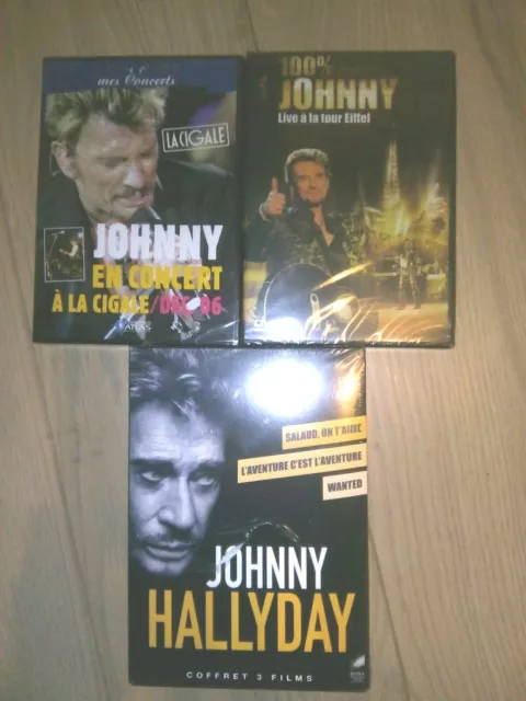 °Coffret  3 Dvd Johnny Hallyday (Neuf sous blister)°et 2 CD concert neufs