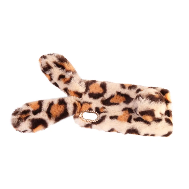 Peluche Lapin Cas De Téléphone De Mode Strass Hiver Garder Chaud 5
