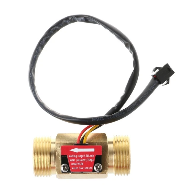 Water Flow Sensor G3/4" Hall Flowmeter Switch DN20 1-30L/min Liquid Flow Meter