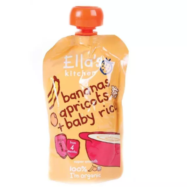 Ellas Kitchen Stage 1 Baby Rice - Banana & Apricot 120g-7 Pack