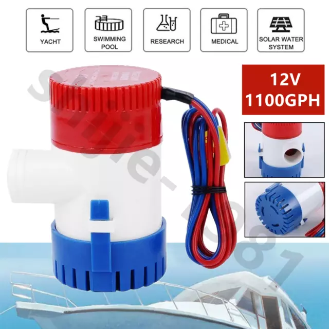 1100GPH 12V Electric Marine Bilge Pump Submersible Water Pump for Yacht Boat