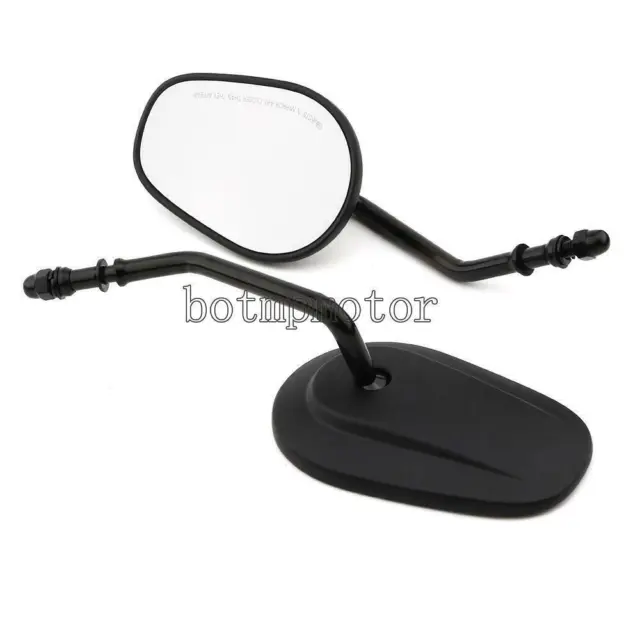 Black Motorcycle Rearview Side Mirrors For Harley Cruiser Bobber Chopper Softail
