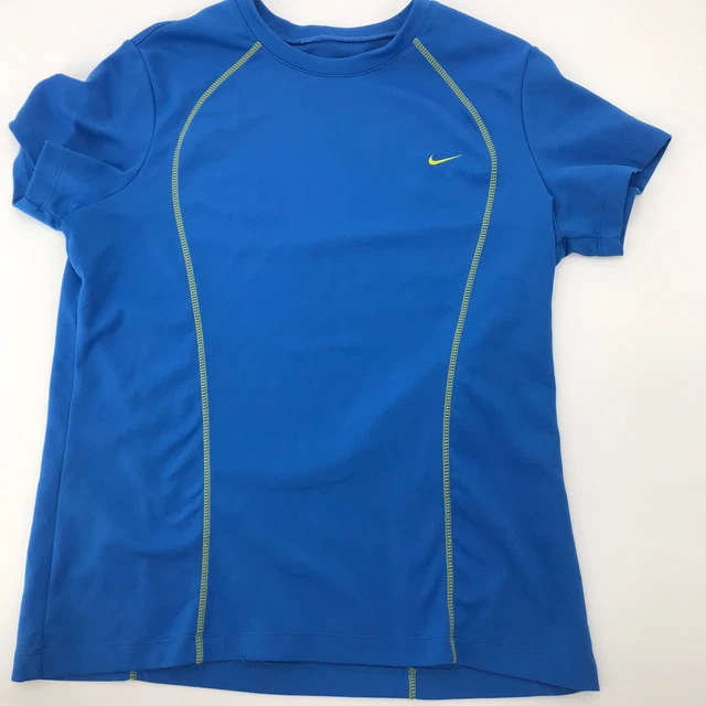NIKE Pro 12/14 Short Sleeve Blue Shirt Top Boys Youth L LG