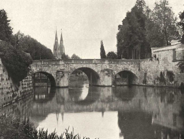 MARNE. Châlons-sur-Marne- Pont des Mariniers 1906 old antique print picture