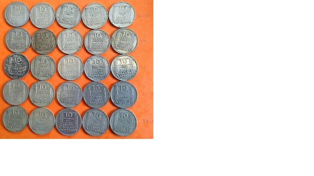 Lot de 25 pièces 10 francs turin argent