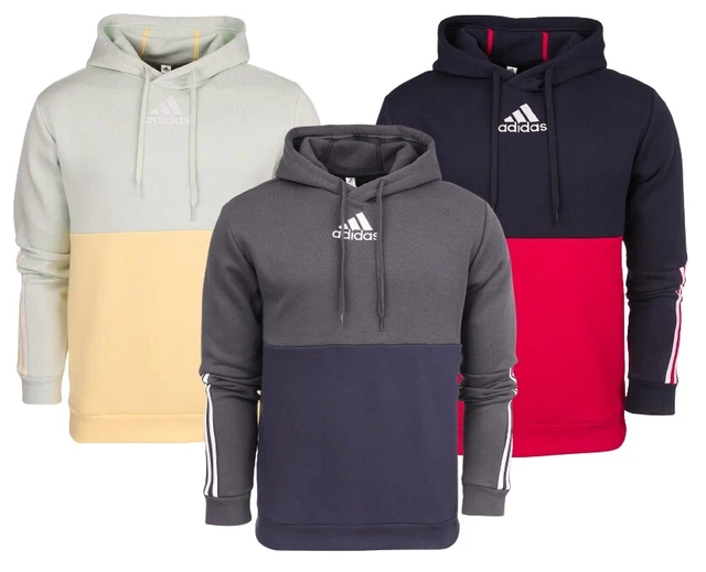 Felpa con cappuccio uomo Adidas abbigliamento sportivo colorblock felpa con cappuccio fitness sport